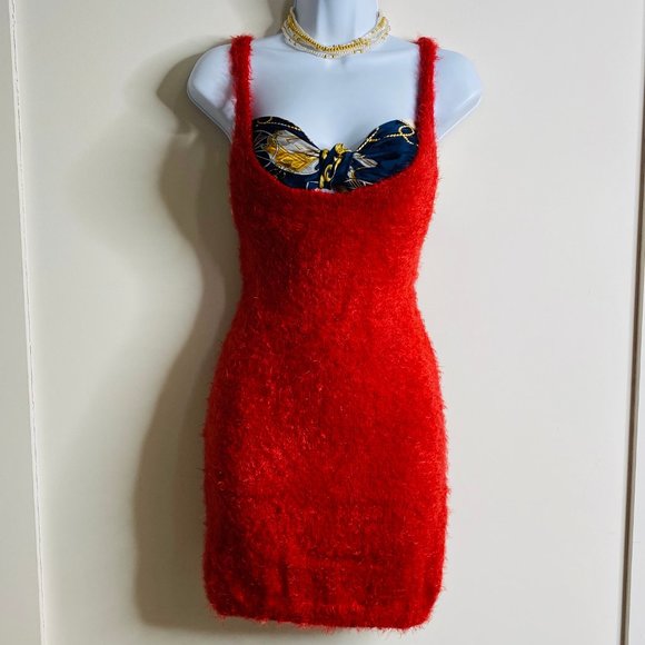 Anthropologie Farm Rio Orange Bodycon Knit Dress - Picture 3 of 5